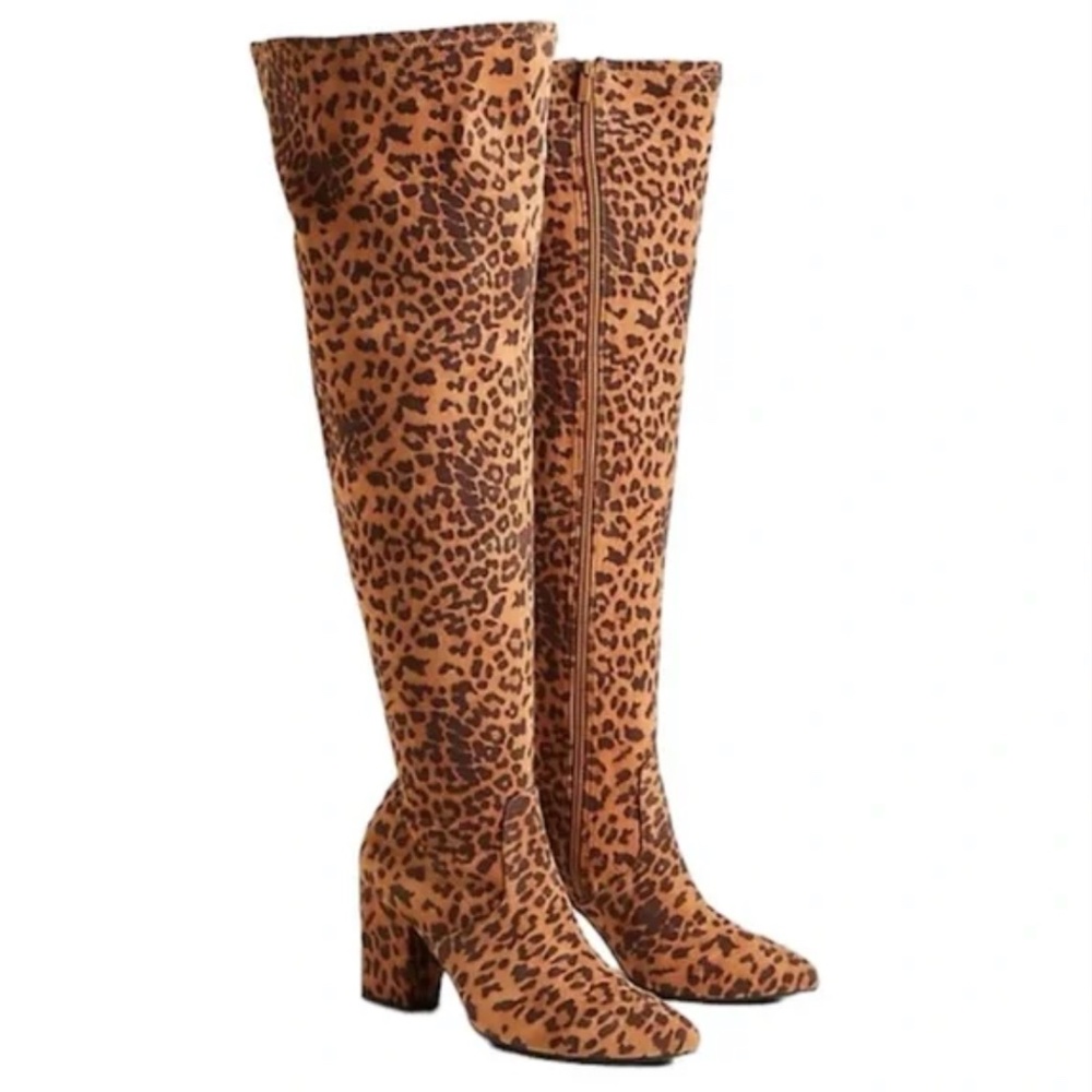Torrid Pointed Toe Over-the-Knee Boot Leopard Print